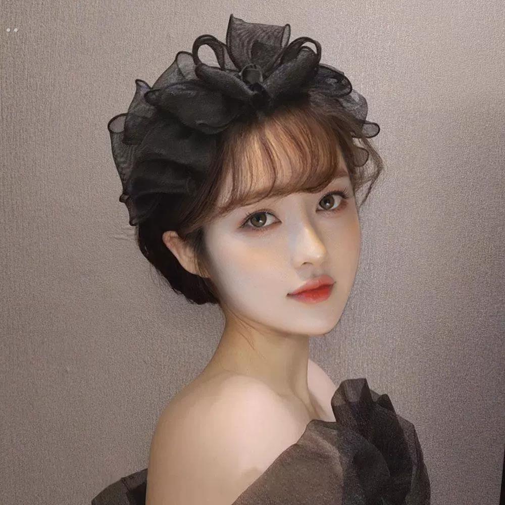 法国覆古轻豪华网大蝴蝶结发带宽边发夹公主风格发饰新风格