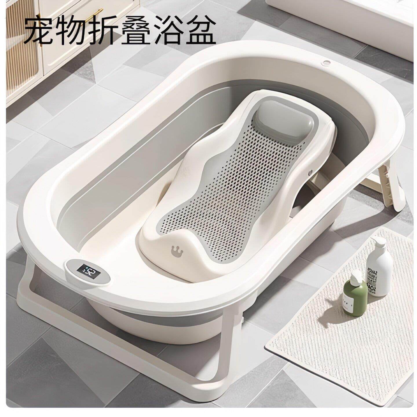 小狗洗澡盆狗可折叠宠物浴盆猫咪浴缸毛孩子泡澡桶中狗专用盆防跑