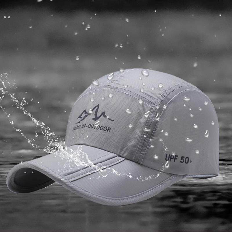 帽子男遮阳帽遮雨帽男士可摺叠防雨防水户外跑步防晒女鸭舌帽