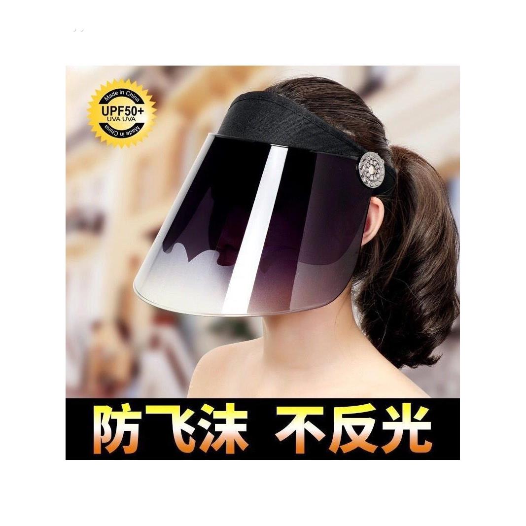 夏天防紫外线太阳帽女士夏季骑车遮脸防晒遮阳帽男电动车空顶帽子