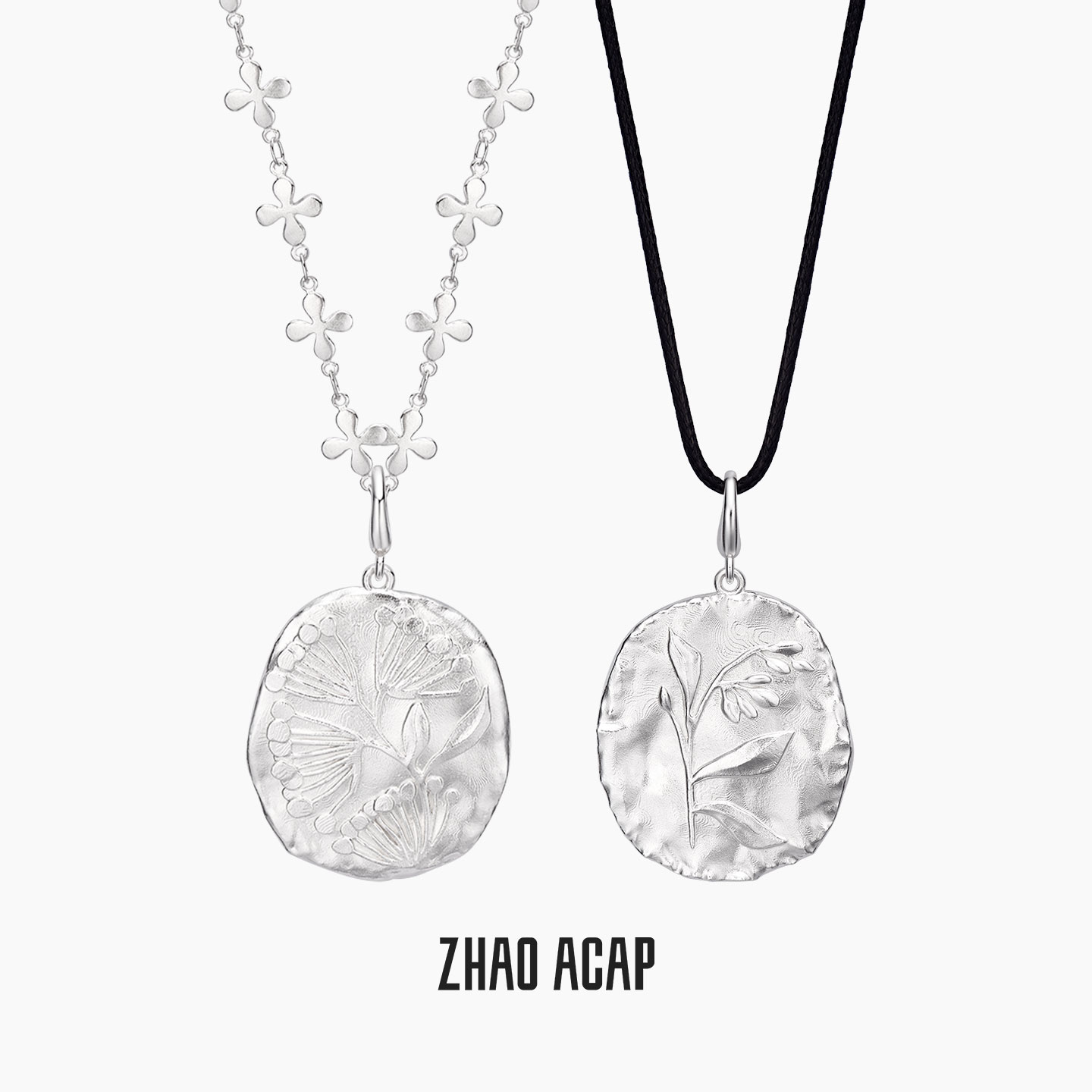 ZHAO ACAP原创设计莳萝槲寄生双面浮雕长项链毛衣链（送蜡绳）