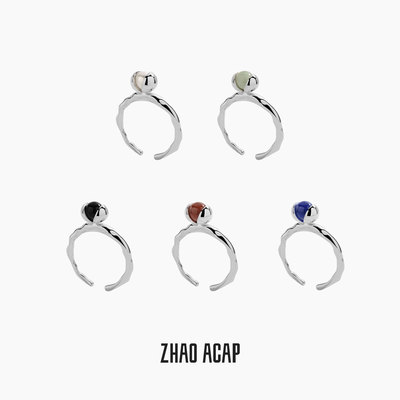 ZHAO ACAP原创设计戒指高级感小众气质简约花椒液体金属珍珠戒指