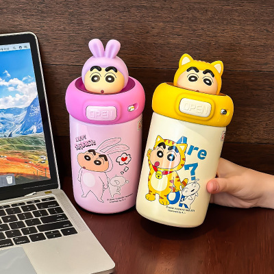 蜡笔小新保温杯男女生2024新款高