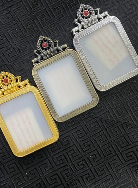 款合金电镀复古尼泊尔嘎乌盒双鹿