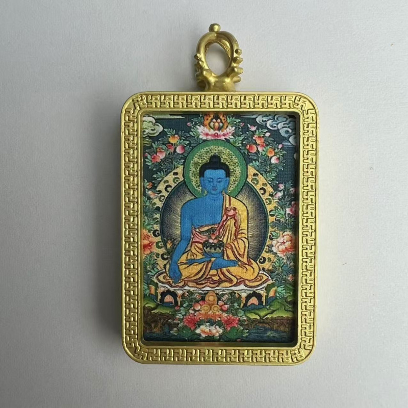 手绘描金2*3cm八大守护神龙五爷