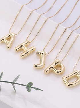 欧美简约铜镀真金气球光面26英文