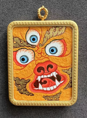 矿砂手绘唐卡矿物颜料唐卡吊坠乌