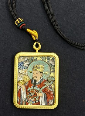 钛钢不掉色吊坠国风文财神纸雕随