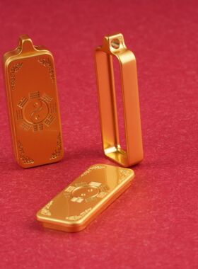 金色国风呜盒1*3小卡吊坠单面唐