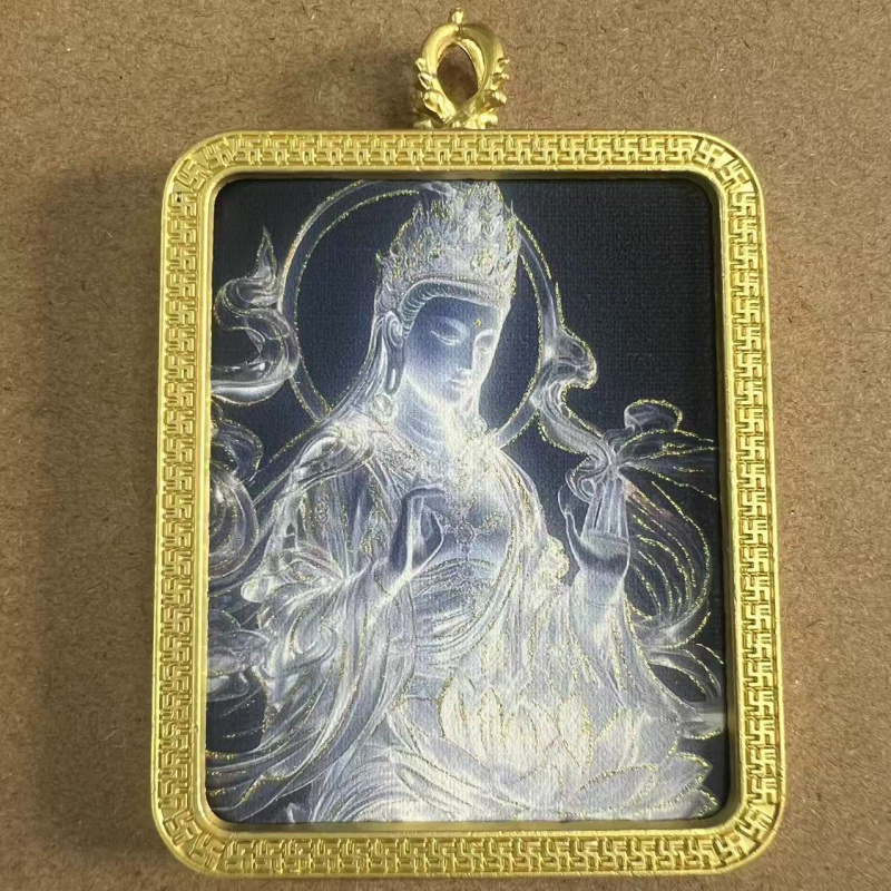 手绘唐卡呜盒九尾狸吊坠九尾娘娘