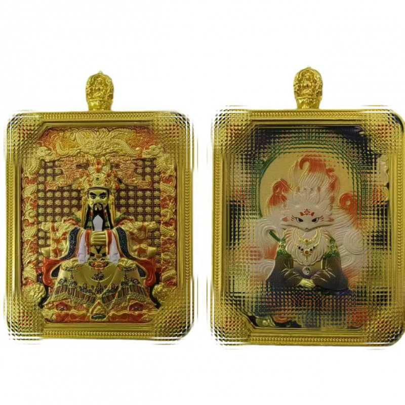 五台山龙五爷双面立体唐卡神前世