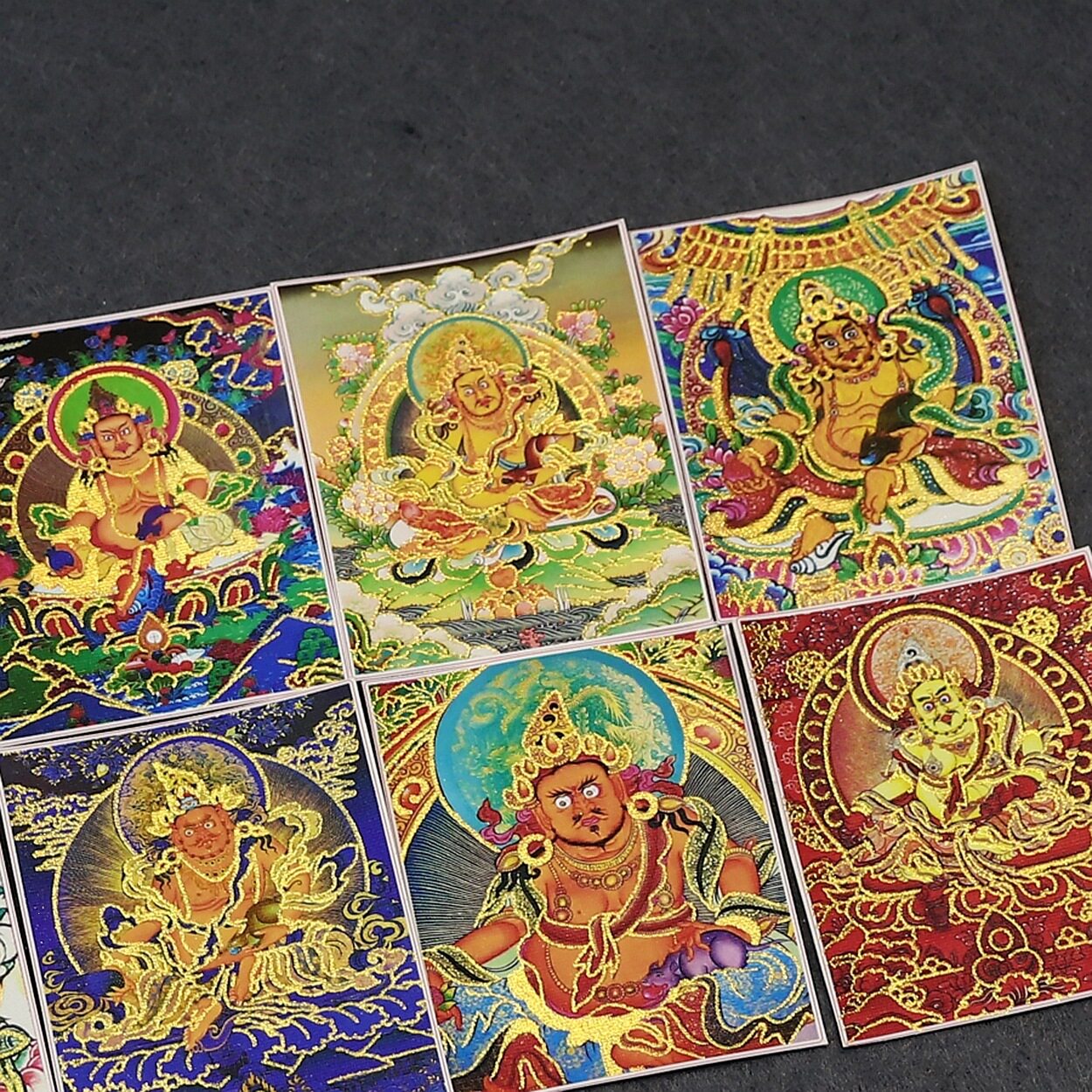 手工描金唐卡画布黄财神唐卡卡芯图片
