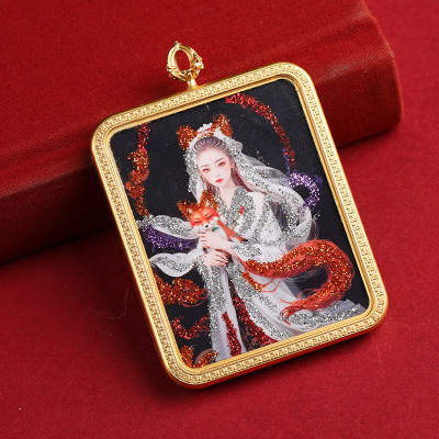 藏式描金洒金彩金九尾九尾唐卡盒