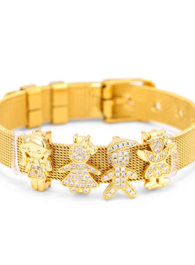 热销不锈钢10mm表带手镯幸运女孩