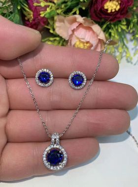 镶钻圆形锆石1克拉微镶圆包吊坠