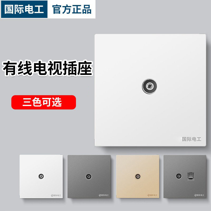 国际电工有线TV电视电脑插座千兆图片