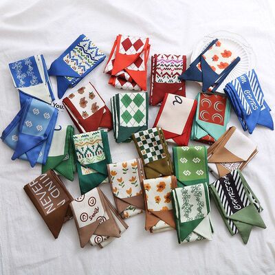 腰带窄发带清新多色飘带印花韩版