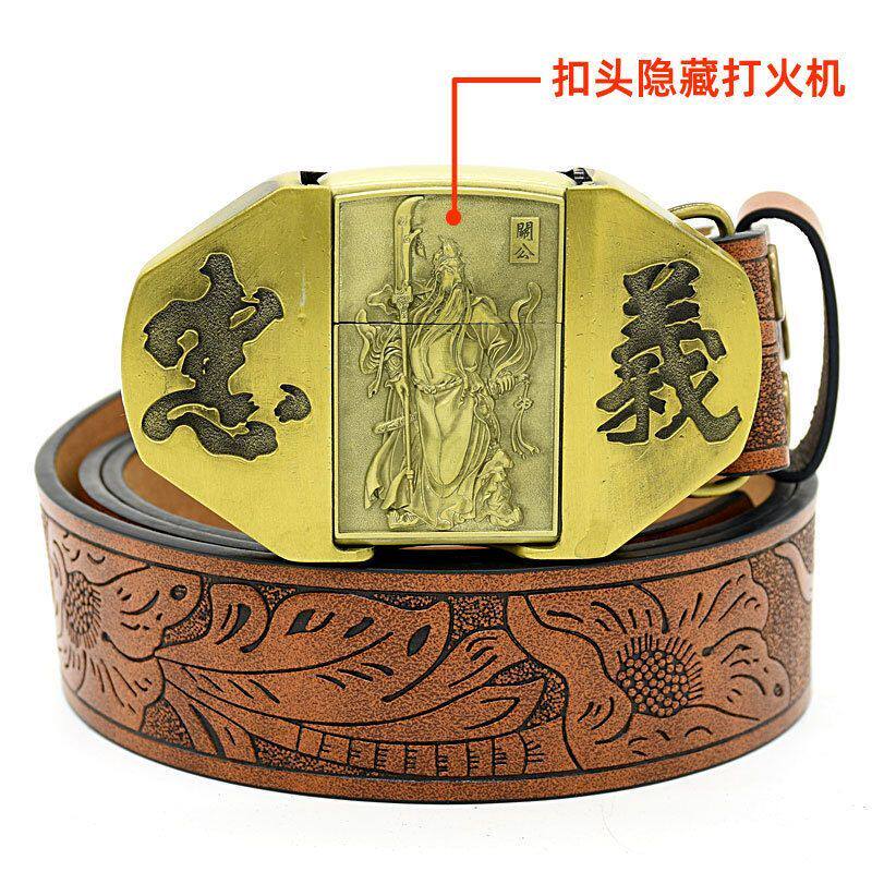 黑色个性打火机扣头潮流时尚打火机压花腰带皮带嘻哈学生裤腰带男