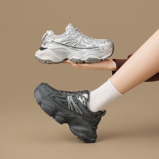 ZHR【厚底5.5CM】增高老爹鞋女2025秋冬款加绒保暖耐磨运动休闲鞋