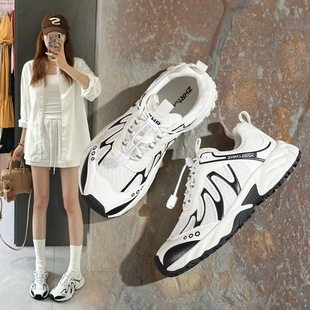 ZHR歪头徒步户外休闲鞋2025春秋新款厚底增高登山运动鞋老爹鞋女