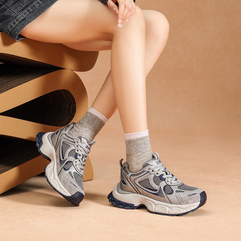 ZHR则则厚底加绒老爹鞋女2025冬季保暖御寒休闲鞋百搭增高运动鞋