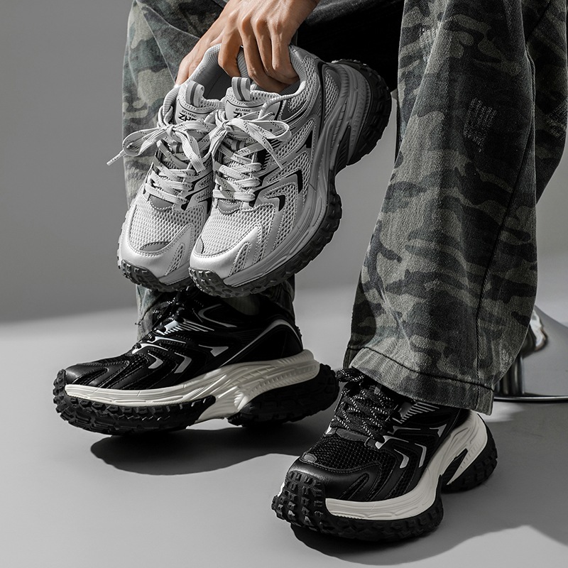 ZHR则则黑色运动鞋潮流华菲春秋马克显脚复古环球软底泉州休闲鞋