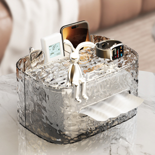 速发纸巾盒客厅档用高家次轻奢茶几多功高创意能级感收纳抽纸盒