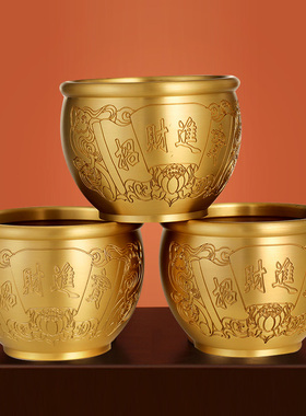 速发纯铜鼻象缸家用客厅玄品招财聚财米缸工艺关实心黄铜器聚宝盆