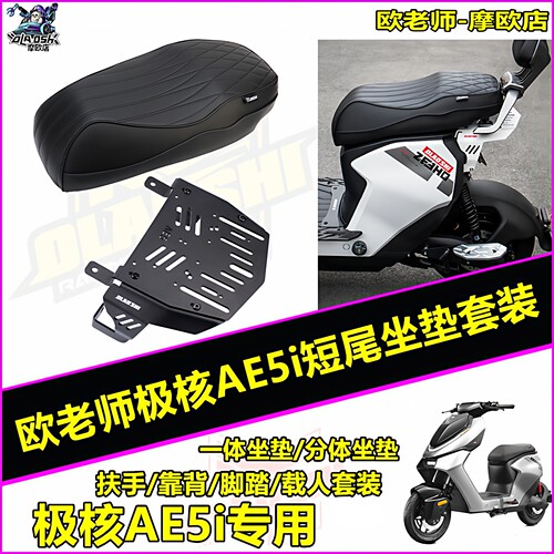 欧老师适用极核AE5i电动车载人短尾架一体坐垫扶手靠背改装配件