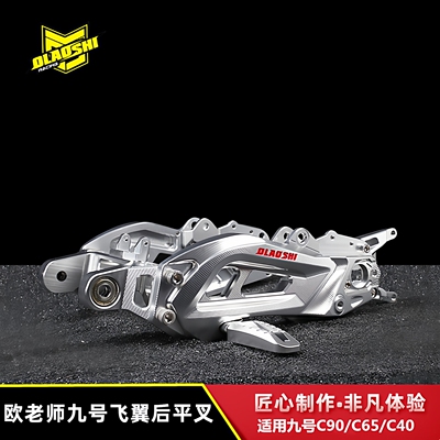 欧老师飞翼后平叉适用九号C90/C40/C65改装CNC实心铝合金赛道平叉