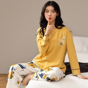 新色款 生睡衣女秋冬季 纯两件套网CST红学卡宽松可外穿通家居服套