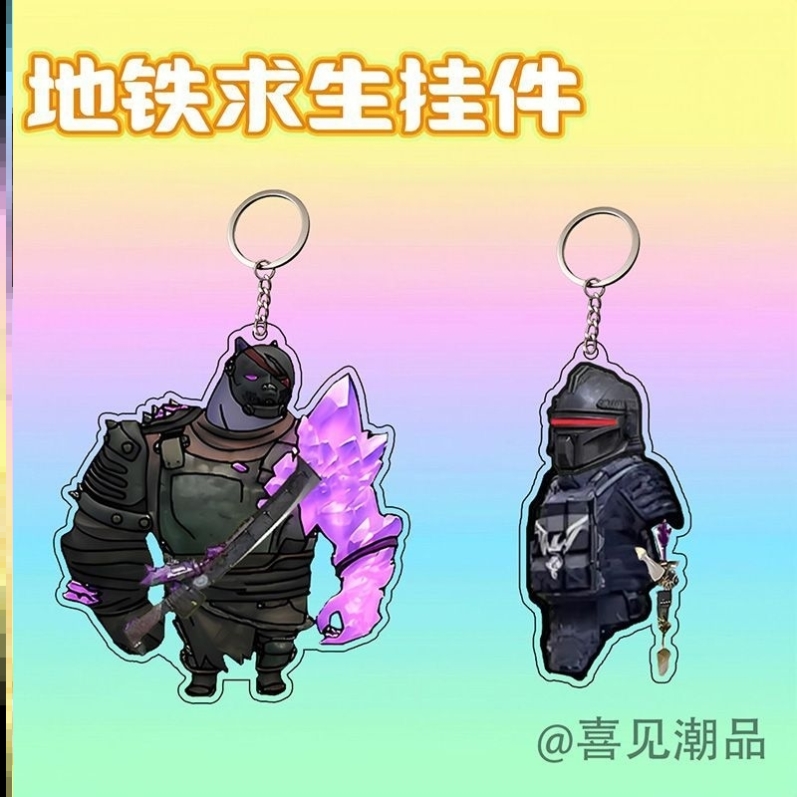 和平精英地铁逃生周边钥匙扣七级套7级套boss模型书包手办小挂件