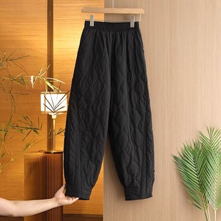 宽松休闲夹棉哈伦裤 新款 子 女士外穿2025冬季 东北加厚保暖羽绒棉裤
