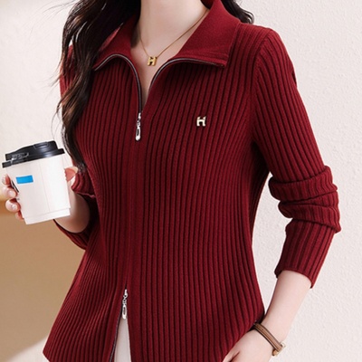 安可拉红本命年红大朗毛衣女秋冬