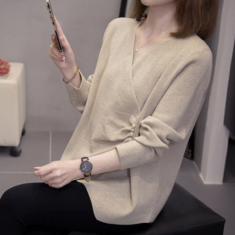 2026新款爆款v领针织衫女内搭打底衫外穿大码胖mm遮肚子显瘦上衣,女装/女士精品,大码内搭,淘宝优惠券,粉丝福利购,淘宝优惠卷