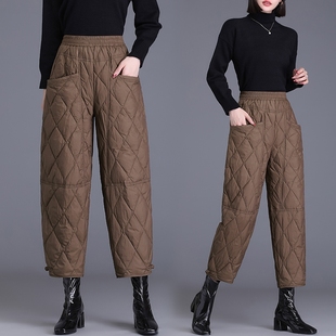 洋气妈妈高腰保暖阔腿裤 子2025年秋冬新款 子 女外穿裤 加厚羽绒棉裤
