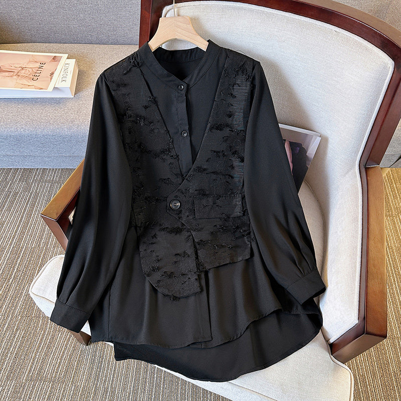 新中式国风普宁衬衫假两件