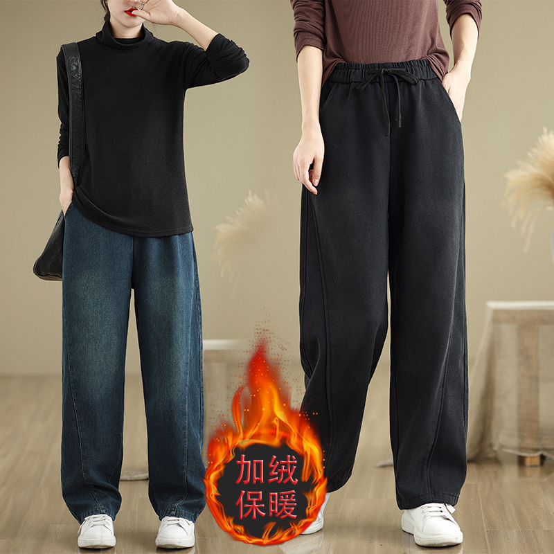 广州新塘加绒阔腿秋冬新款直筒裤