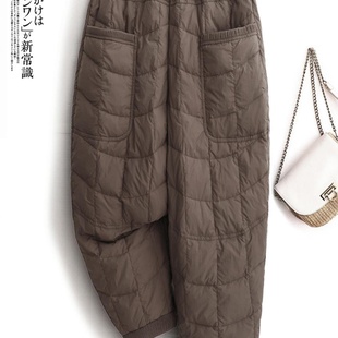 超好看加绒加厚高腰哈伦萝卜裤 东北零下40度夹棉棉裤 外穿女士冬季