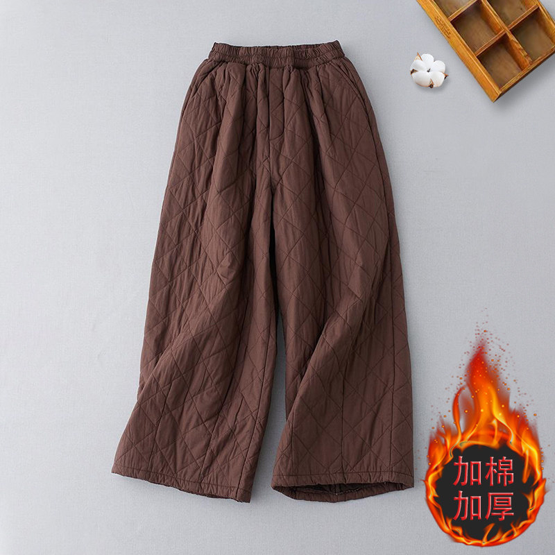 东北棉裤女冬季外穿夹棉加厚阔腿裤2026新款裤子中老年妈妈裤女裤