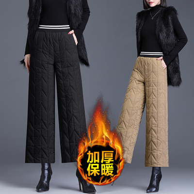 加厚高腰鸭绒妈羽裤女士外