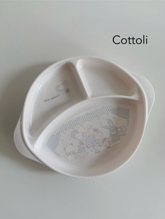 现货日本正品小木马cottoli生日城分格餐盘儿童宝宝餐具 日本制