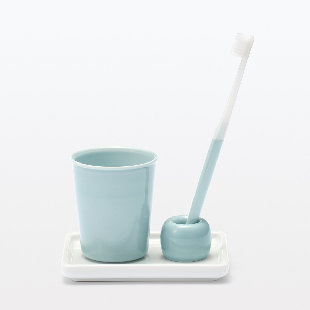 现货 日本muji无印良品漱口杯牙刷座牙刷头可替换 薄荷绿