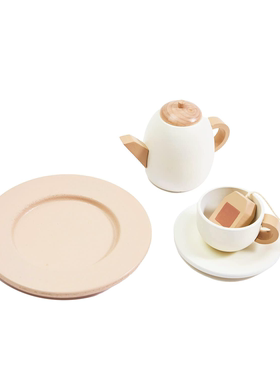 现货日本3coins木质过家家厨具茶壶茶杯切切乐蛋糕蔬菜宝宝玩具