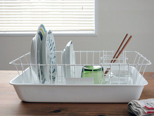 yu訂 日本野田珐琅仓敷意匠合作款沥水篮沥水盘筷子架盘立套装