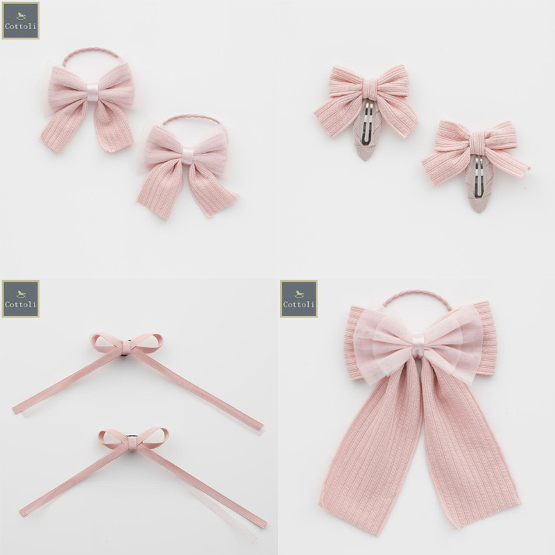 现货 日本cottoli小木马粉色蝴蝶结发夹抓夹发圈发绳发饰 生日城