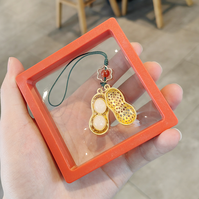 花生古法金镶玉手机链精致车