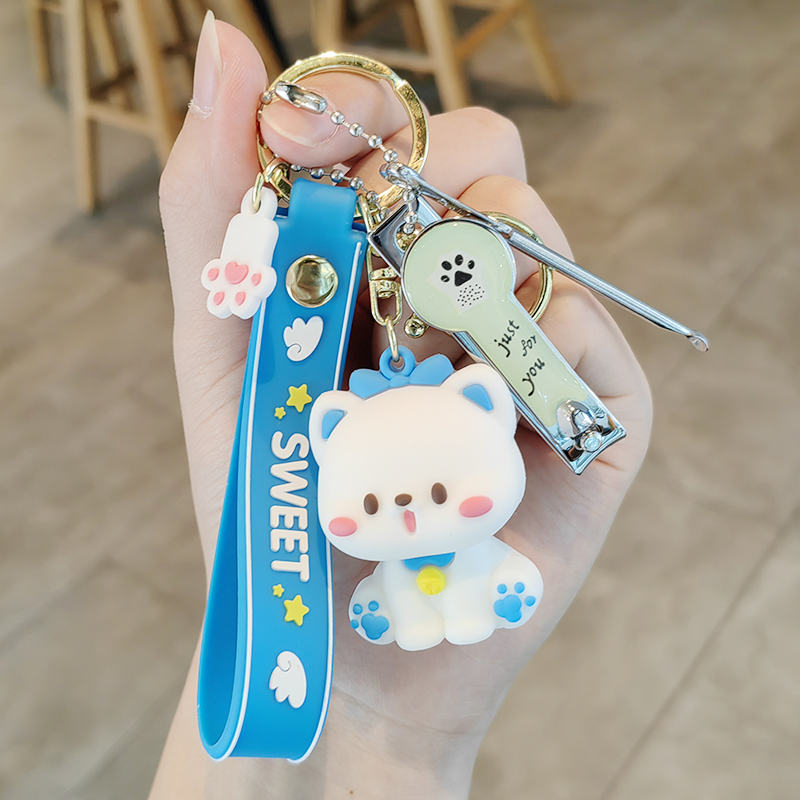 少女心卡通小猫咪钥匙扣情侣汽车挂件包包公仔钥匙圈创意挂饰礼品