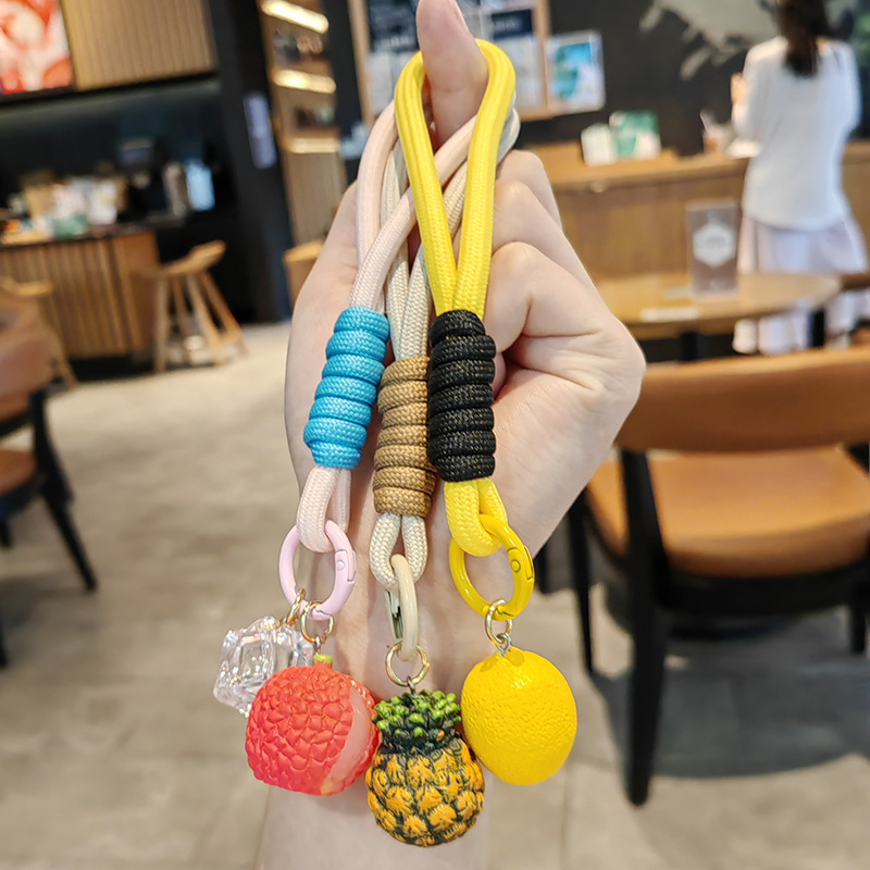 精致水果草莓山竹车钥匙扣