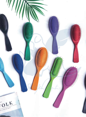 台湾美登柄梳赛级宠物店专用彩色圆柄梳赛场拉毛开结软气垫长条梳